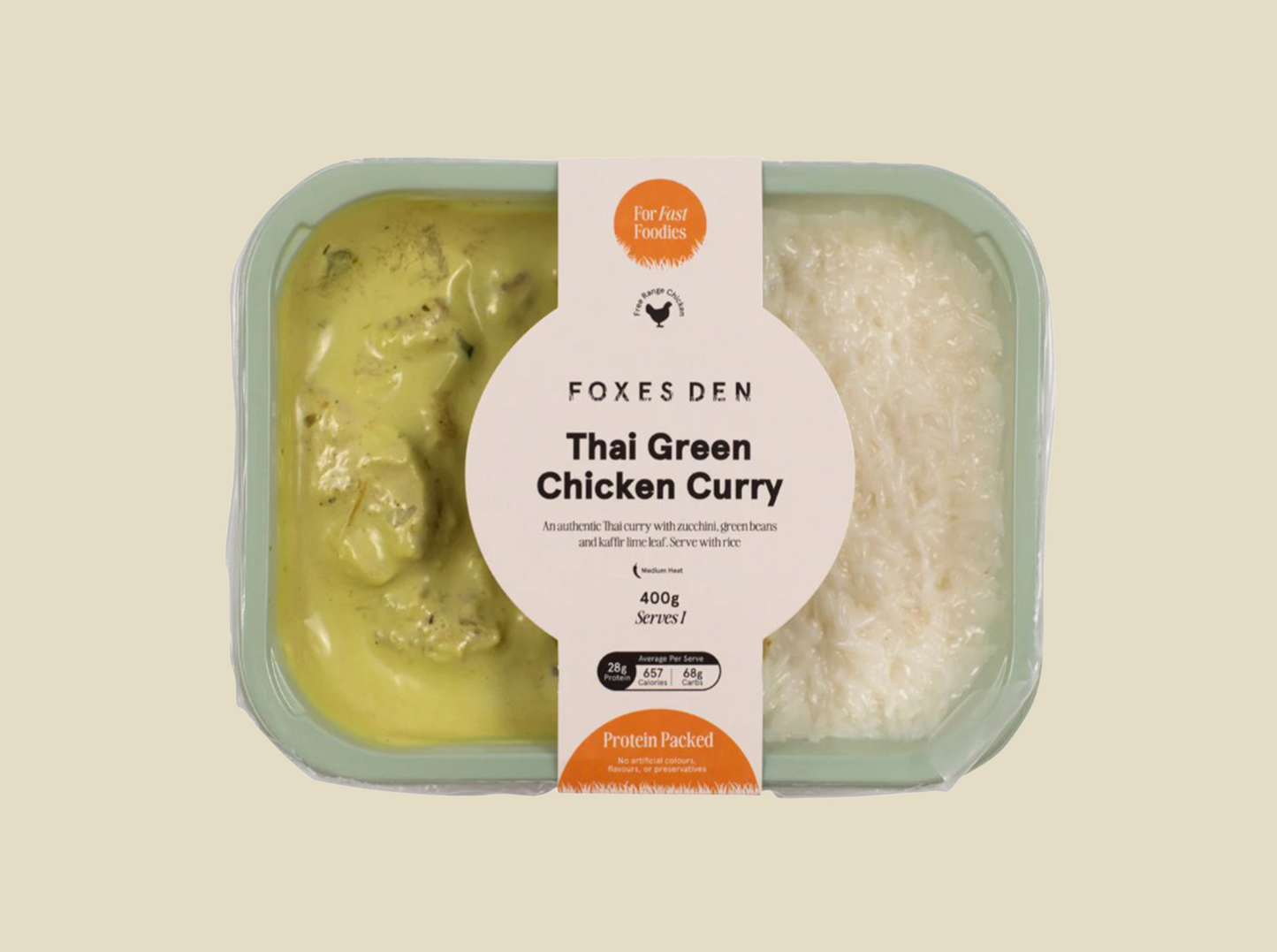 Foxes Den Thai Green Chicken Curry with Rice