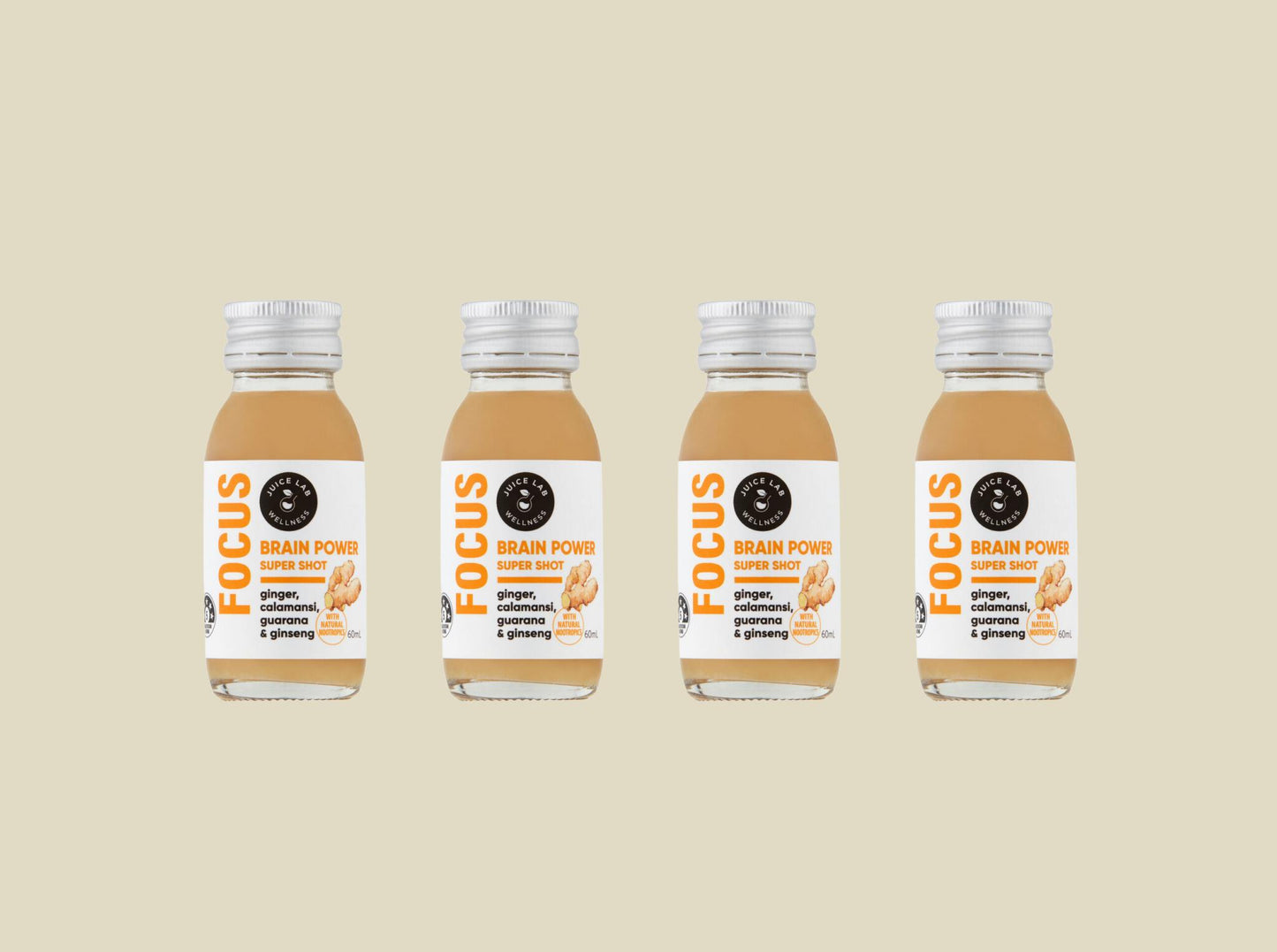 The Juice Lab Wellness Focus Brain Power Super Shot 4x60ml