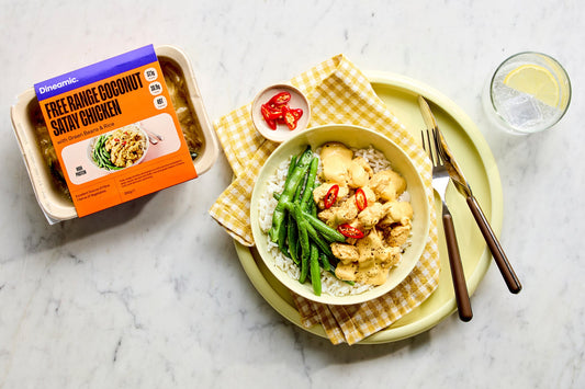 Coconut Satay Chicken with Rice & Green Beans