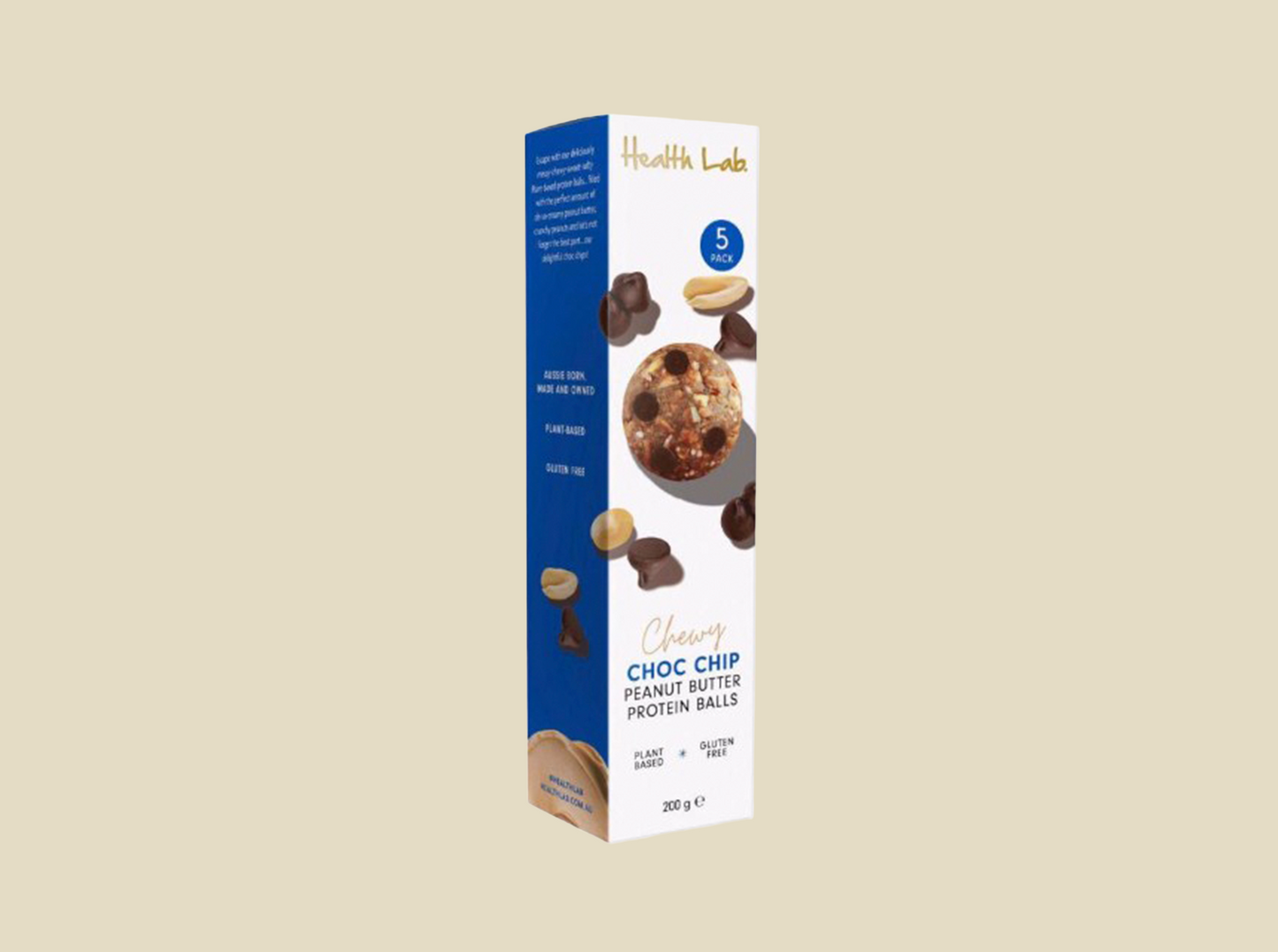 Health Lab Chewy Choc Chip Peanut Butter protein ball - 5 pack