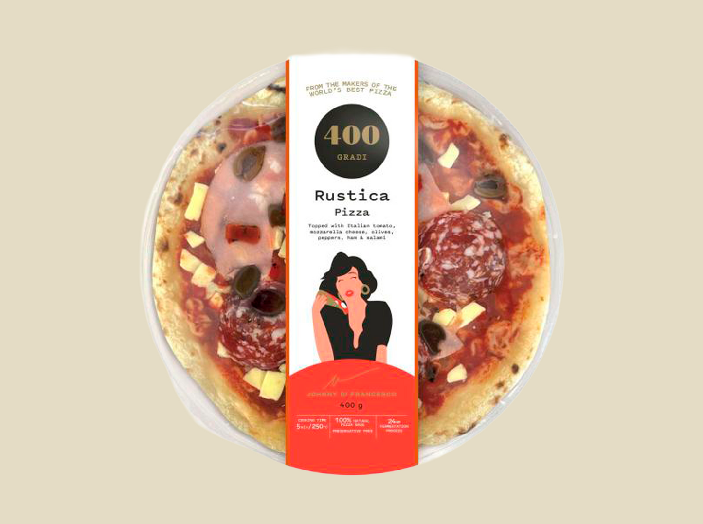 400 Gradi Pizza 11" Rustica, 400g