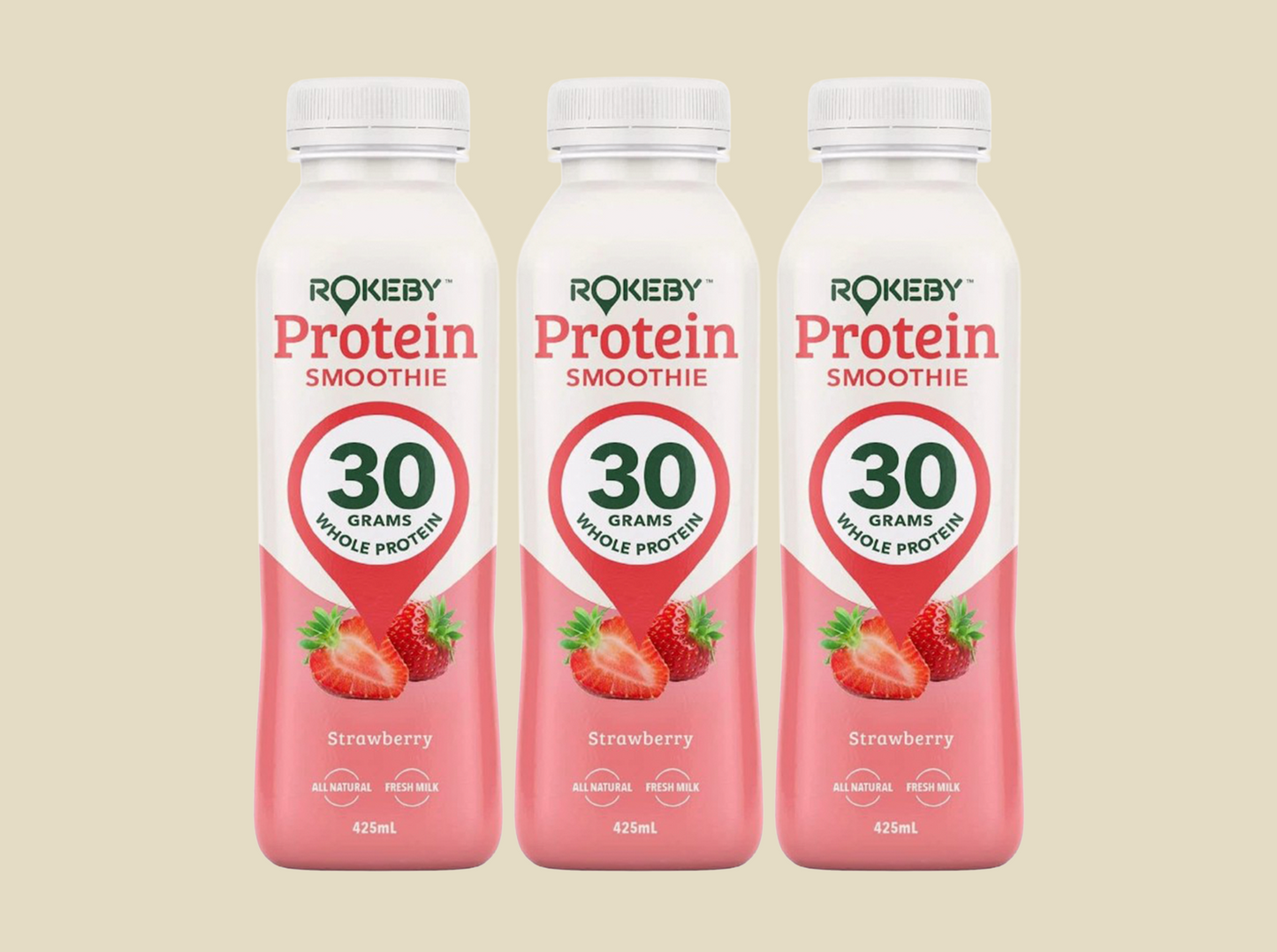 Rokeby Protein Strawberry Smoothie - 3 pack